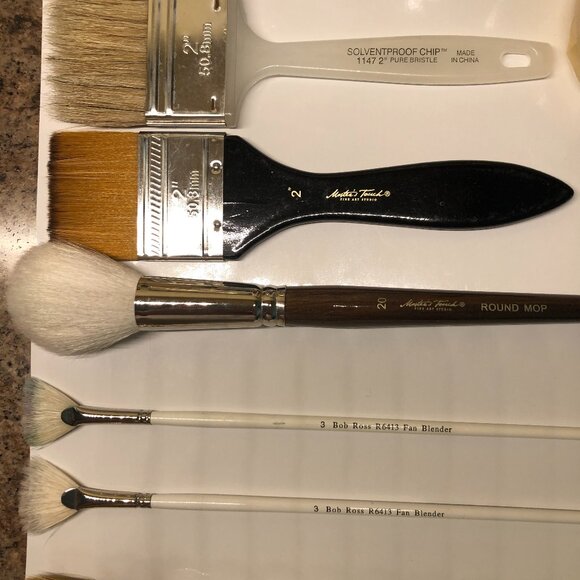 Art Supplies Bob Ross Paint Brushes, Master Touch Brushes, Liquitex Acrylic - Picture 2 of 6